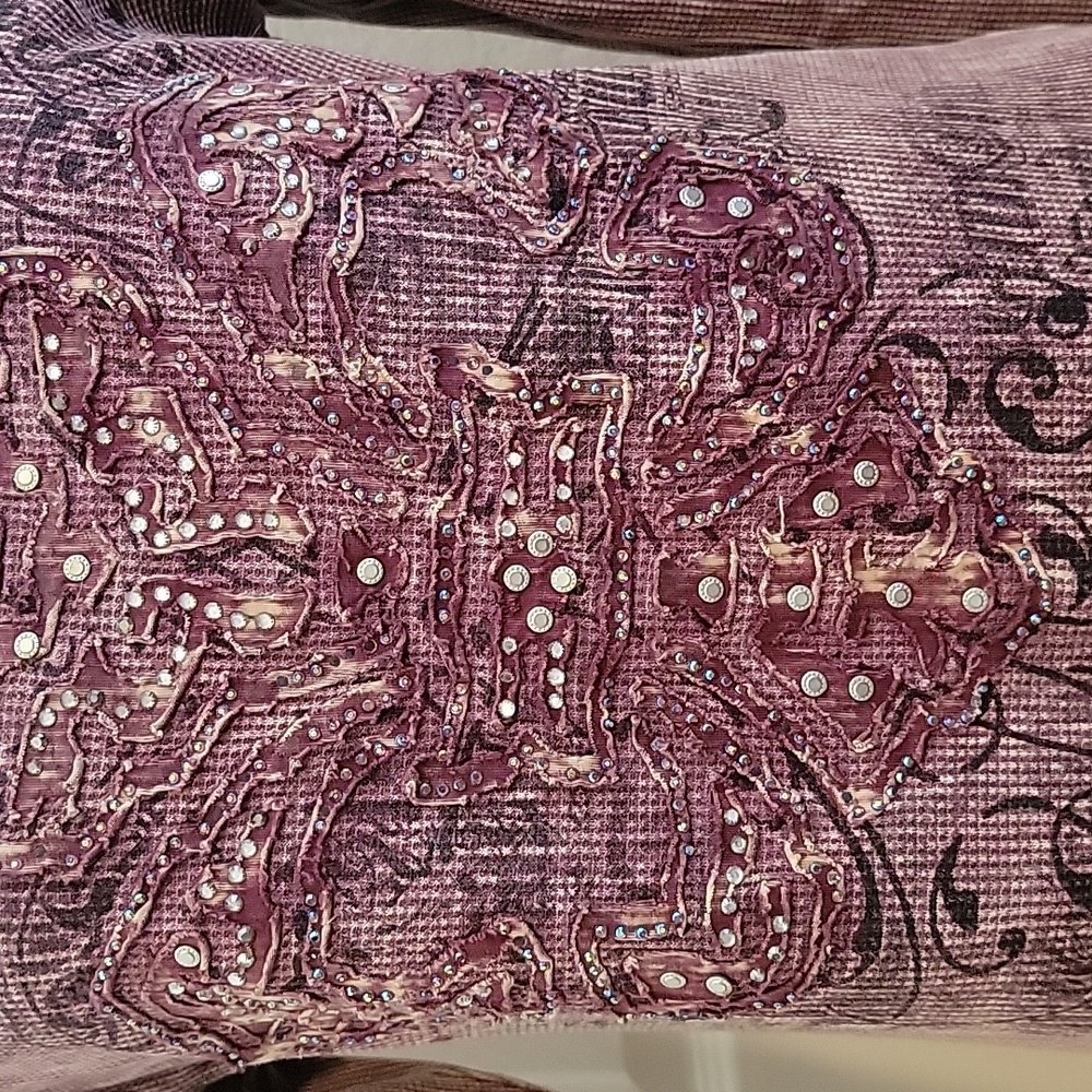 Daytrip Mauve-Purple Long Sleeve Embellished Tee - Picture 2 of 4